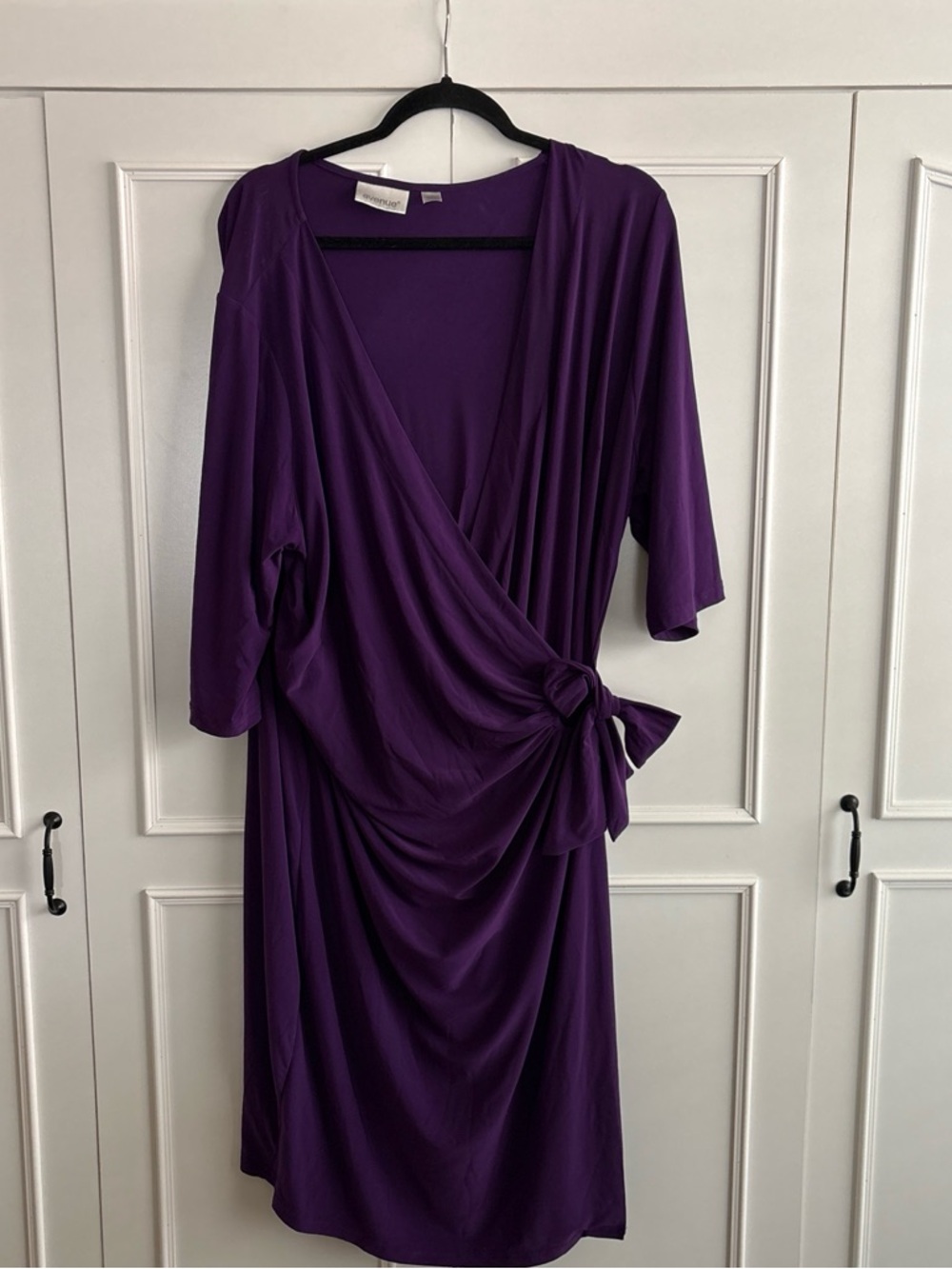 Avenue Deep Purple wrap knee length dress